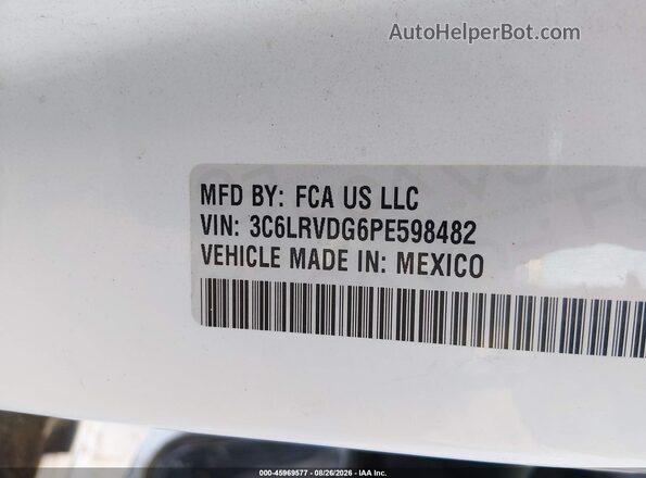 3C6LRVDG6PE598482 2023 RAM PROMASTER 2500 Белый Вид подкапотного пространства