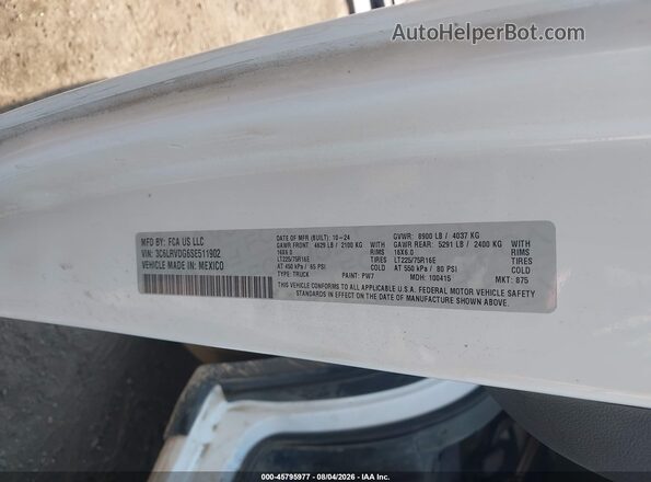 3C6LRVDG6SE511902 2025 RAM PROMASTER 2500 White ძრავის განყოფილების ხედი