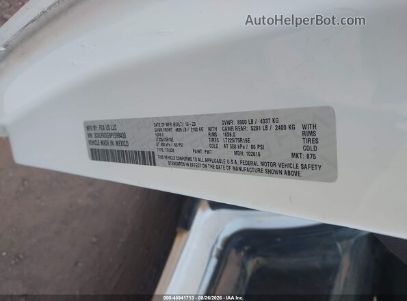 3C6LRVDG9PE598430 2023 RAM PROMASTER 2500 Белый Вид подкапотного пространства