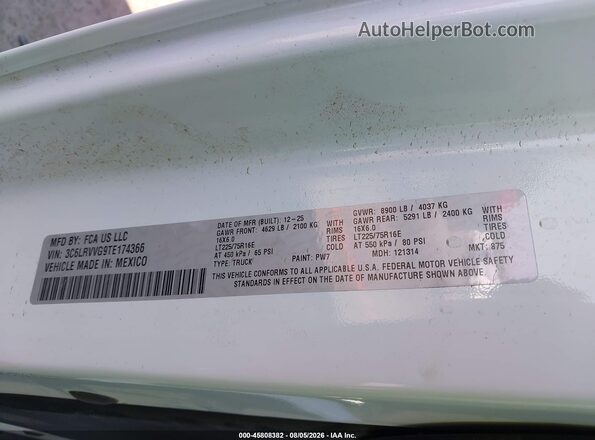 3C6LRVVG9TE174366 2026 RAM PROMASTER 2500 White Vista del compartimento del motor
