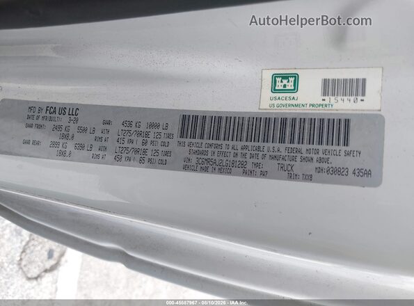 3C6MR5AJ2LG181282 2020 RAM 2500 Белый Вид подкапотного пространства