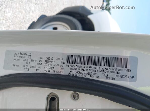 3C6RR7KG6KG567285 2019 RAM 1500 CLASSIC White Вид підкапотного простору