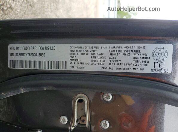 3C6RR7KT6MG615030 2021 RAM 1500 Серый Вид подкапотного пространства