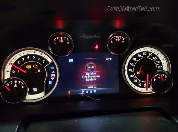 3C6RR7LT2GG263034 2016 RAM 1500 Gray Вид щитка приладів