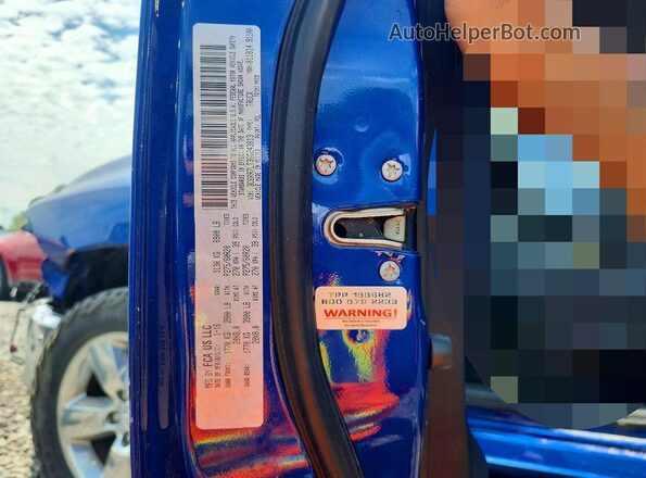 3C6RR7LT3GG243813 2016 RAM 1500 Blue VIN კოდის სტიკერის ხედი