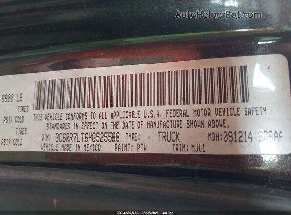 3C6RR7LT6HG525588 2017 RAM 1500 Brown Vista del compartimento del motor