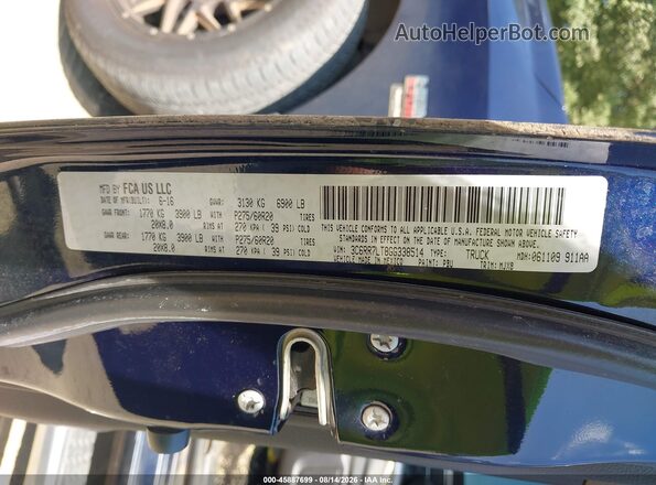 3C6RR7LT8GG338514 2016 RAM 1500 Blue Engine compartment view