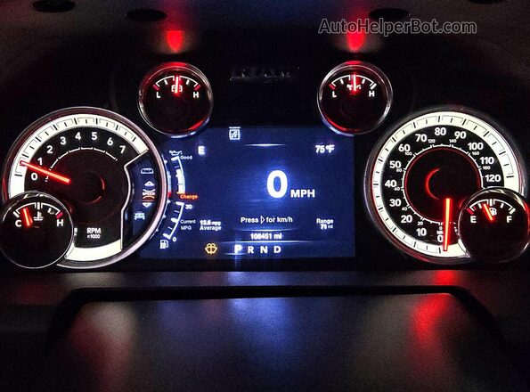 3C6RR7LT9GG265928 2016 RAM 1500 Черный Вид щитка приборов