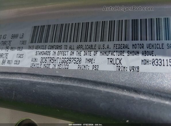 3C6TR5HT1GG297520 2016 RAM 2500 Серый Вид подкапотного пространства