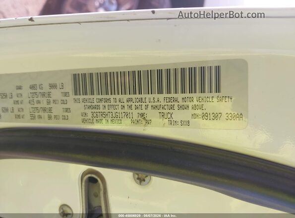 3C6TR5HT3JG117011 2018 RAM 2500 White Շարժիչի բաժամունքի տեսք