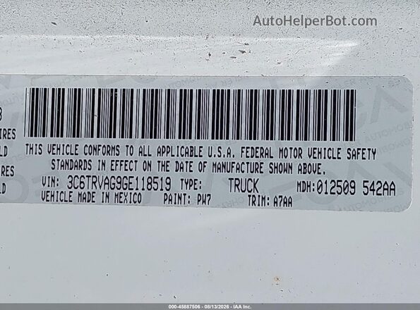 3C6TRVAG9GE118519 2016 RAM PROMASTER 1500 White Շարժիչի բաժամունքի տեսք