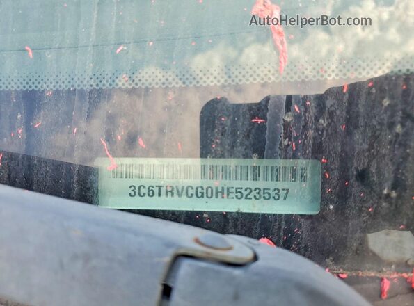 3C6TRVCG0HE523537 2017 RAM PROMASTER White Vista de la etiqueta del VIN