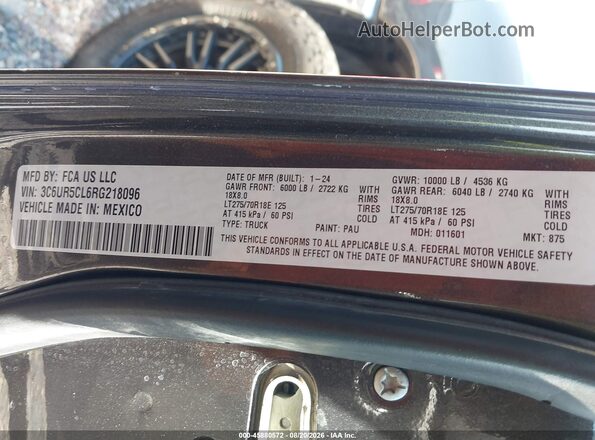 3C6UR5CL6RG218096 2024 RAM 2500 Gray Вид підкапотного простору