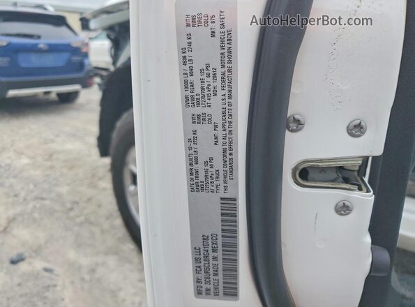 3C6UR5CL8RG410782 2024 RAM 2500 White Widok naklejki z numerem VIN