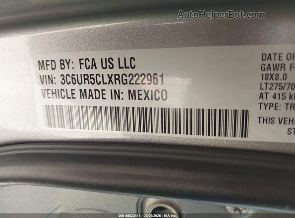 3C6UR5CLXRG222961 2024 RAM 2500 Silver Շարժիչի բաժամունքի տեսք