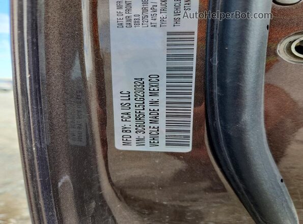 3C6UR5FL5LG230324 2020 RAM 2500 Black VIN sticker view
