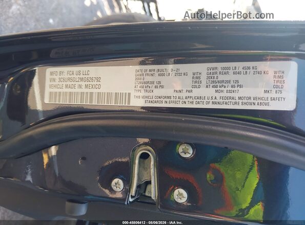 3C6UR5GL2MG626792 2021 RAM 2500 Gray Engine compartment view
