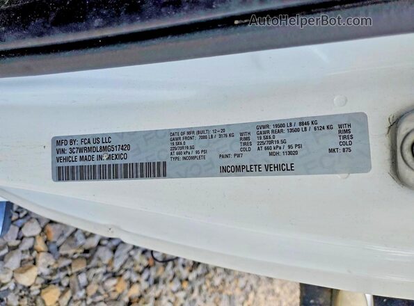 3C7WRMDL8MG517420 2021 RAM 5500 White 