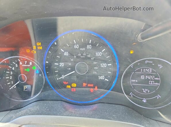 3CZRU5H18KG701691 2019 HONDA HR-V Blue Widok zestawu wskaźników