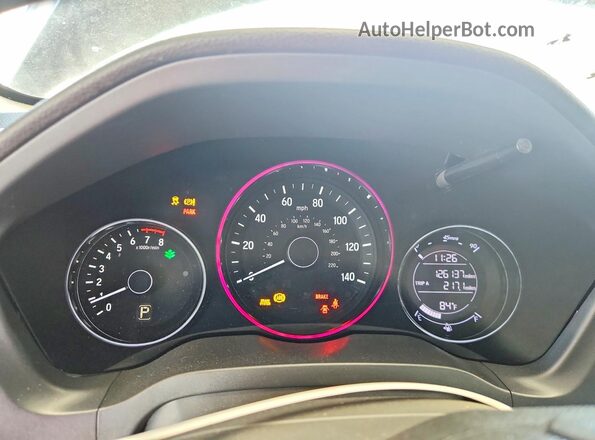 3CZRU5H36JM713517 2018 HONDA HR-V Gray Vista del cuadro de instrumentos