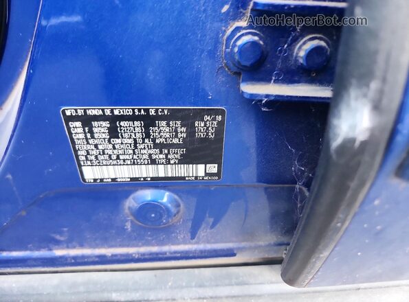 3CZRU5H36JM715591 2018 HONDA HR-V Blue Widok wnętrza 360 stopni