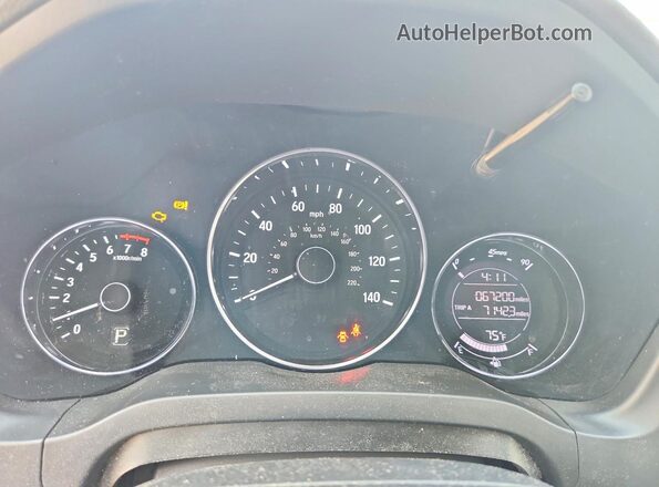 3CZRU5H3XKG707803 2019 HONDA HR-V Gray Widok zestawu wskaźników