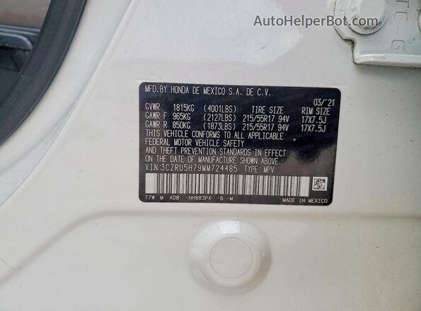 3CZRU5H79MM724485 2021 HONDA HR-V White Vista del compartimento del motor