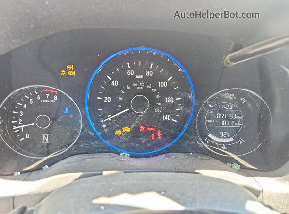 3CZRU6H16KM736298 2019 HONDA HR-V White ხელსაწყოთა პანელის ხედი