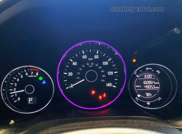 3CZRU6H1XLM726777 2020 HONDA HR-V Silver ხელსაწყოთა პანელის ხედი