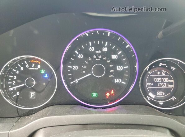3CZRU6H34HM714228 2017 HONDA HR-V Red ხელსაწყოთა პანელის ხედი