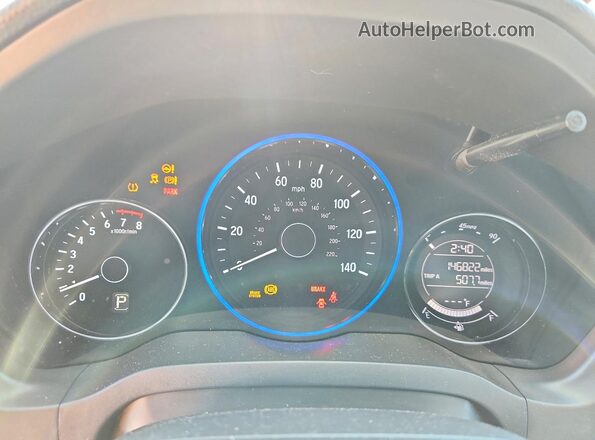 3CZRU6H34KM702068 2019 HONDA HR-V Gray Widok zestawu wskaźników