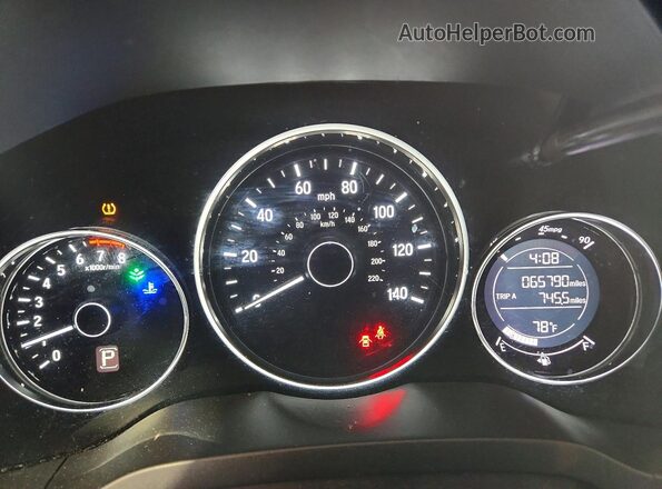 3CZRU6H3XJM710609 2018 HONDA HR-V Gray ხელსაწყოთა პანელის ხედი