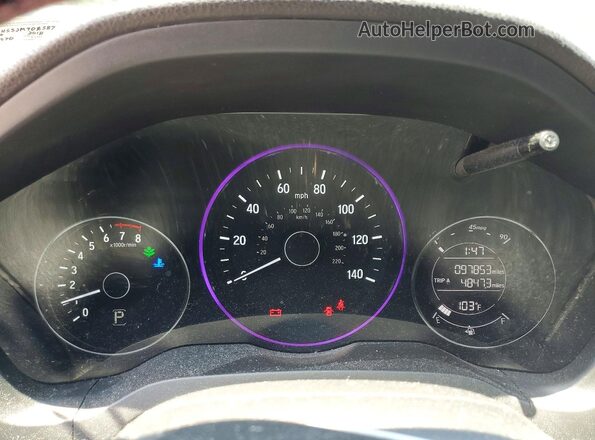 3CZRU6H53JM708587 2018 HONDA HR-V Charcoal Սարքավորումների վահանակի տեսք