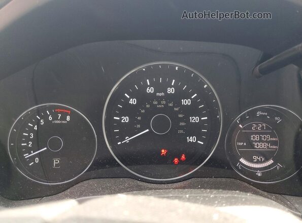 3CZRU6H58GM748477 2016 HONDA HR-V White Vista del cuadro de instrumentos
