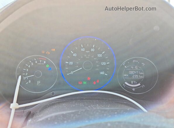 3CZRU6H5XHM714378 2017 HONDA HR-V Gray Вид щитка приладів