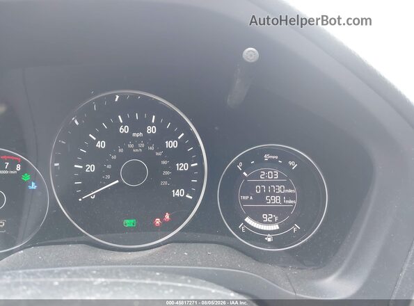 3CZRU6H5XHM731648 2017 HONDA HR-V Blue Vista de los asientos traseros