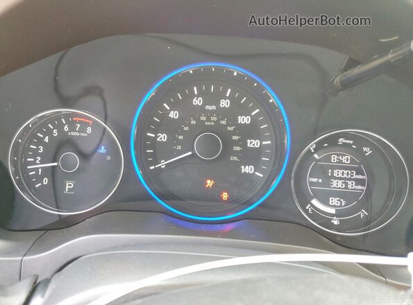 3CZRU6H70HM713158 2017 HONDA HR-V Синий Вид щитка приборов