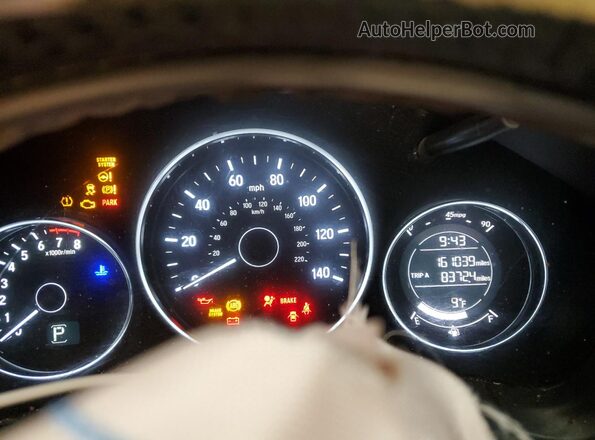 3CZRU6H75JM701223 2018 HONDA HR-V Blue Instrument cluster view