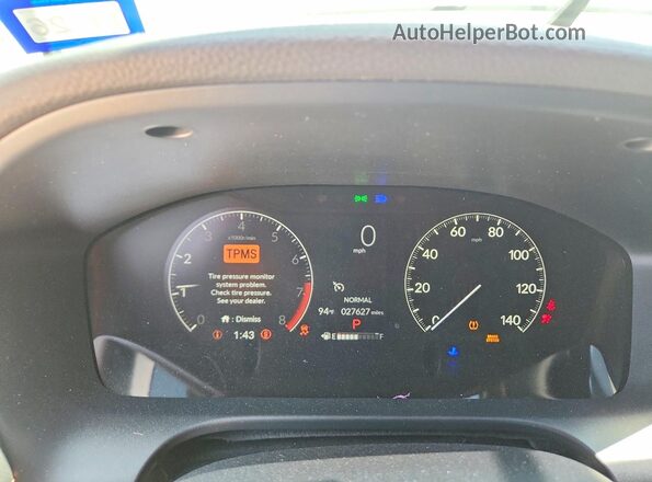 3CZRZ1H52RM757585 2024 HONDA HR-V White Instrument cluster view
