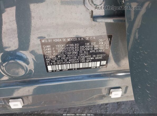 3CZRZ1H53RM709304 2024 HONDA HR-V Turquoise Вид підкапотного простору