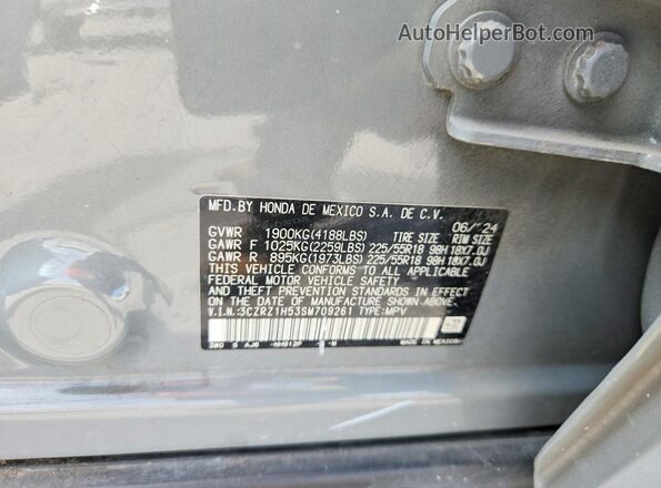3CZRZ1H53SM709261 2025 HONDA HR-V Gray Vista del compartimento del motor