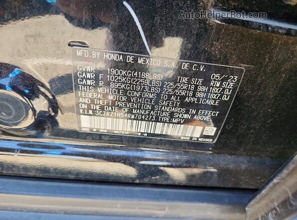 3CZRZ1H54RM704273 2024 HONDA HR-V Black Շարժիչի բաժամունքի տեսք