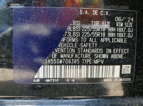 3CZRZ1H55SM708385 2025 HONDA HR-V Черный Панорамный вид салона 360°