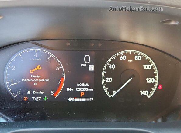 3CZRZ1H59RM711526 2024 HONDA HR-V White ხელსაწყოთა პანელის ხედი