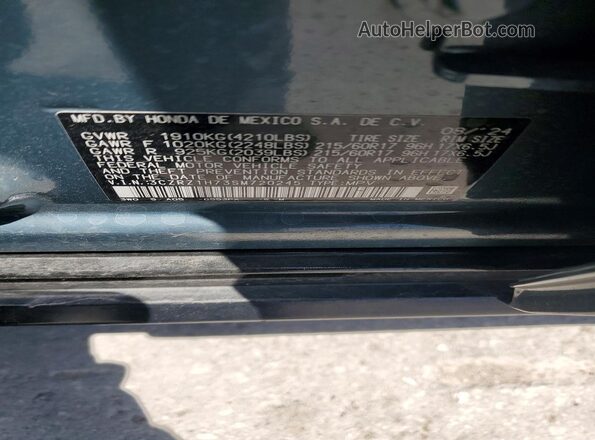 3CZRZ1H73SM720245 2025 HONDA HR-V Teal VIN კოდის სტიკერის ხედი