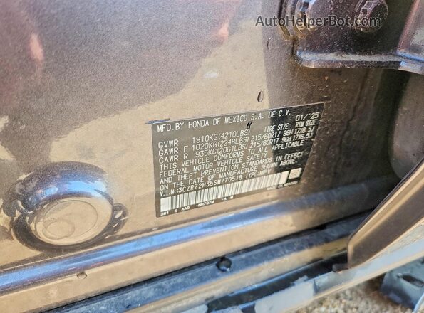 3CZRZ2H35SM770518 2025 HONDA HR-V Gray Շարժիչի բաժամունքի տեսք
