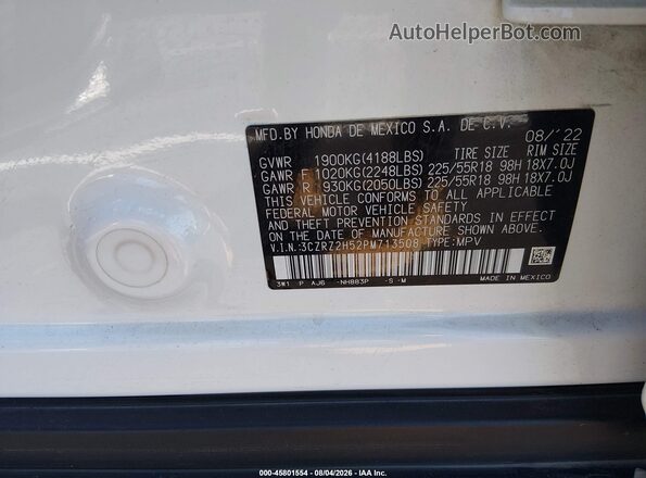 3CZRZ2H52PM713508 2023 HONDA HR-V White Engine compartment view