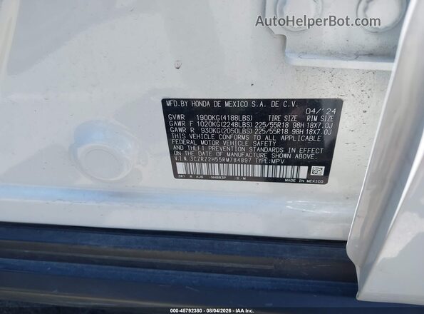 3CZRZ2H55RM784897 2024 HONDA HR-V White Widok komory silnika