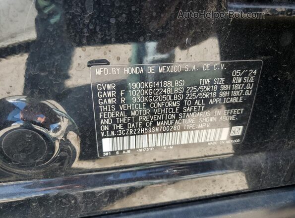3CZRZ2H59SM700280 2025 HONDA HR-V Black Engine compartment view