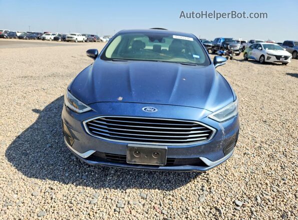 3FA6P0CD1KR117468 2019 FORD FUSION Blue Front view